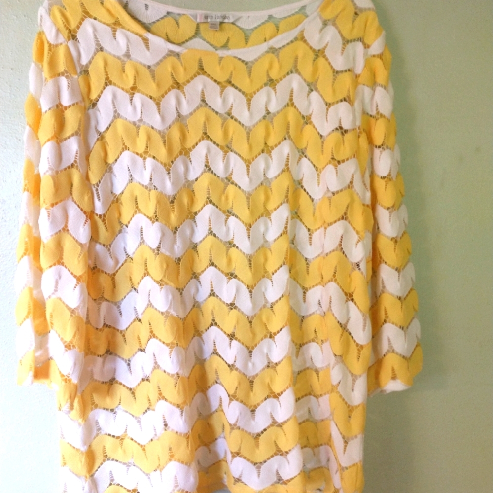 Beautiful Yellow Chevron 2XL Erin London Top